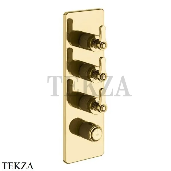 Gessi VENTI20 Термостат для душа, 3 потока, внешняя часть 65204-246, Gold PVD