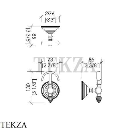 Devon&Devon BLACK DIAMOND Крючок для халата и полотенец BLKD522CR, хром глянец