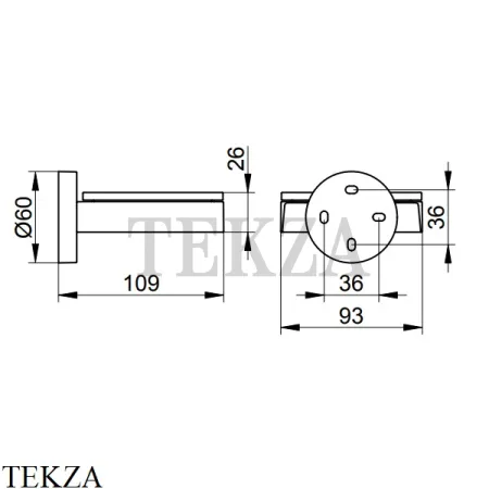Keuco EDITION 90 Подвесная мыльница хрустальная с держателем 19055019000, хром глянец