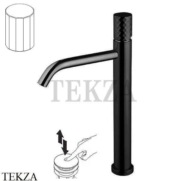 FIMA Carlo Frattini Spillo TECH V Смеситель для раковины, с донным клапаном F3031T/HXSVNS, черный матовый