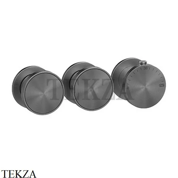 Gessi Origini MATERIC Термостат для душа 2 потока, внешняя часть 66334-706, Black Metal PVD