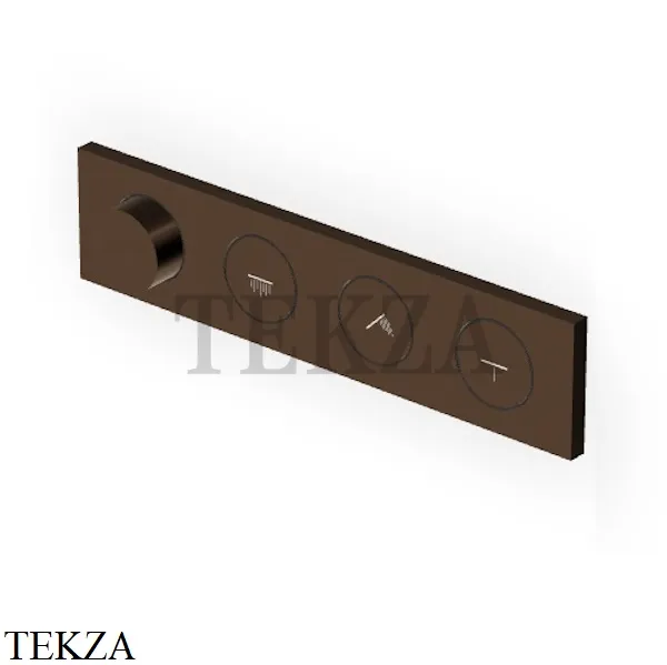 Zucchetti Hoop Термостат для душа на 3 потока, струя, внешняя часть ZHO783.P21, brushed chocolate PVD