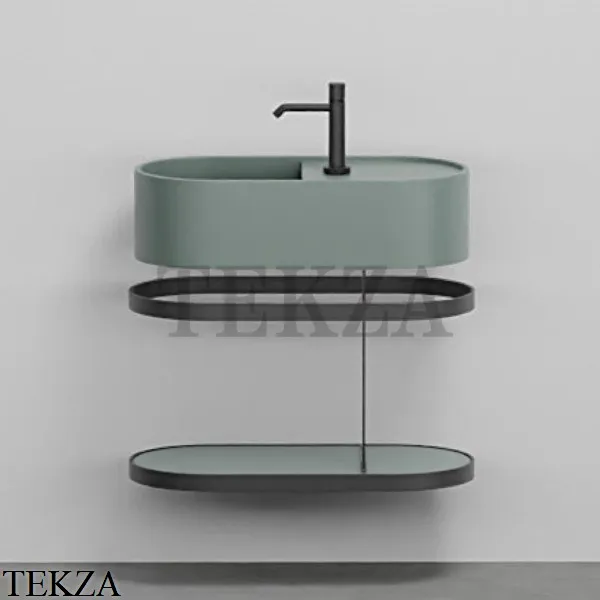Cielo Les Petites Ovale 60 Консоль с раковиной LPLAO60, керамическая полка, Muschio
