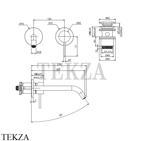 FIMA Carlo Frattini Spillo steel Смеситель для раковины, внешняя часть F3081WLX8INOX, сталь