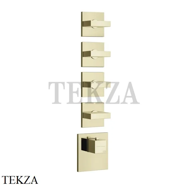 Gessi Rettangolo Wellness Термостат на 4 выхода, внешняя часть 43218-710, Brass PVD