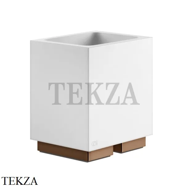 Gessi Rettangolo Стакан настольный, композит белый 20831-030, Copper глянец PVD