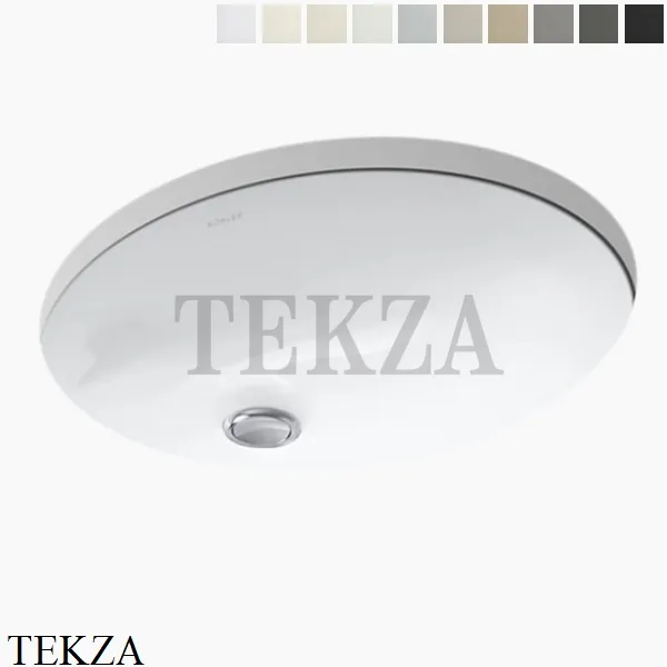 Kohler Caxton Oval Раковина встраиваемая снизу, с переливом K-2209-0, белый глянец