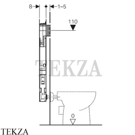 Geberit Sigma 8 UP720 Смывной бачок скрытого монтажа для напольного унитаза 109.791.00.1