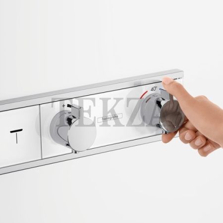 Hansgrohe RainSelect Термостатический модуль, 4 потока, белый/хром глянец, внешняя часть