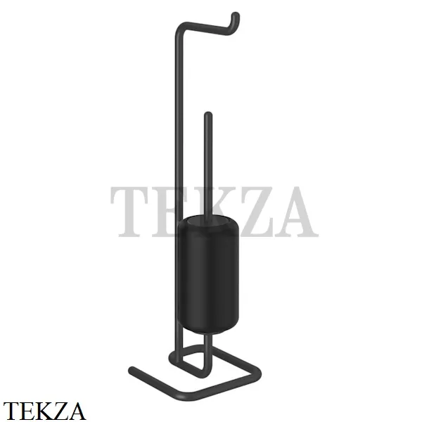Gessi Goccia Стойка с держателем для туалетной бумаги и ершиком 38068-299, Black XL