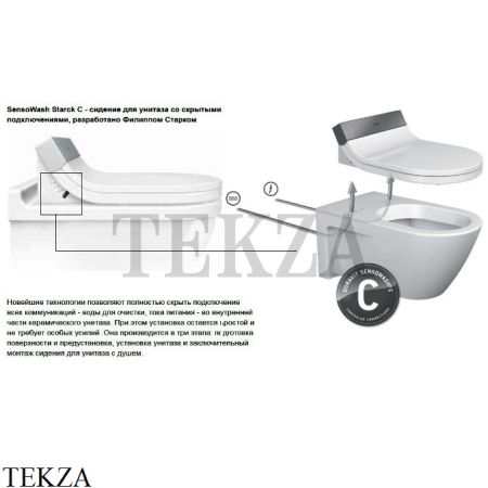 Duravit SensoWash Starck С Сиденье крышка-биде 610001002000300 для унитаза ME by Starck и Darling New, белый глянец