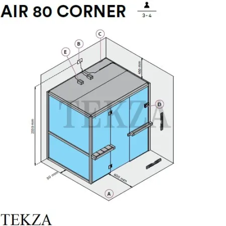 Effegibi AIR 80 CORNER Сауна домашняя финская или BIO осина натуральная SA91800001