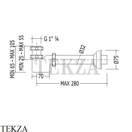 Devon&Devon Сифон для раковины и биде GH554CR, хром глянец