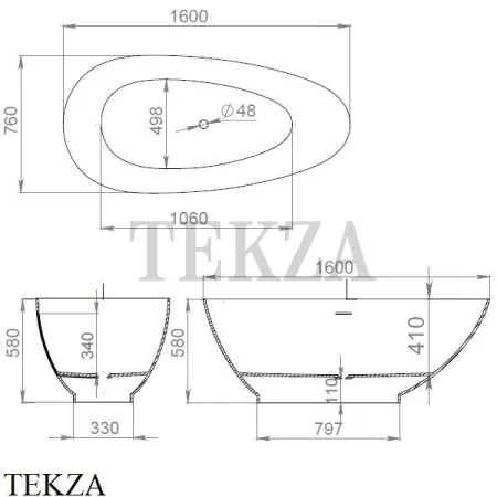 SALINI PAOLA Ванна свободностоящая на подиуме из литого камня S-Stone 101511SM, белый матовый