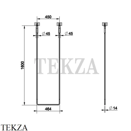 Gessi Goccia Потолочный полотенцедержатель 45 см 38144-031, хром глянец