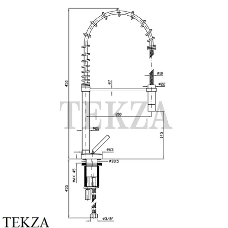 Zucchetti Isy system Смеситель для кухни с вытяжной лейкой ZP1270, хром глянец
