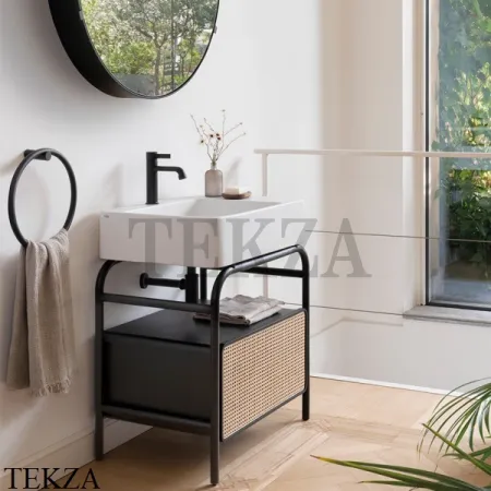 CIELO MARCEL Консоль напольная с ящиком Tinto naturale, раковина Corallo