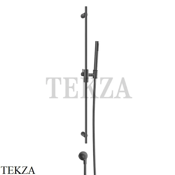 Gessi Habito UNITO Штанга в комплекте с душевой лейкой и выводом воды 70042-707, Black Metal Brushed