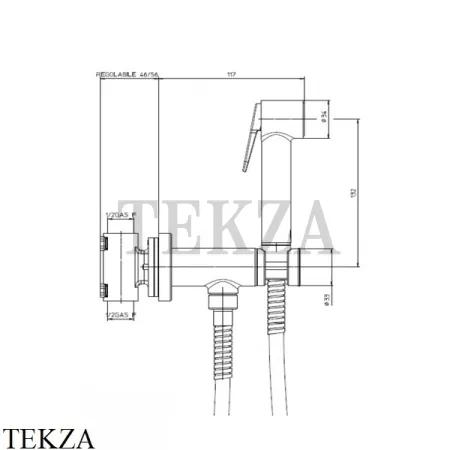 Bossini PALOMA BRASS Гигиенический душ с прогрессивным смесителем E37005B.094, никель Brushed