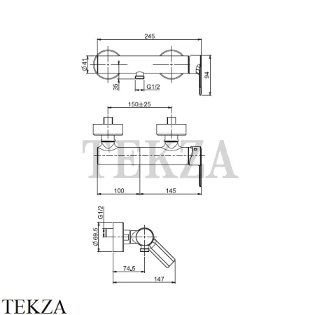 FIMA Carlo Frattini MAST Смеситель душа настенный, F3135/1SN, Brushed nickel