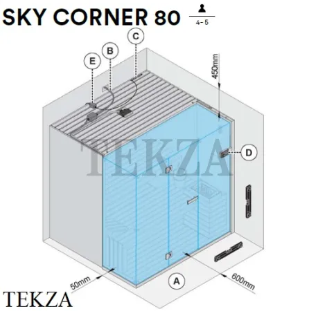 Effegibi SKY CORNER 80 Сауна домашняя финская или BIO SA55410033