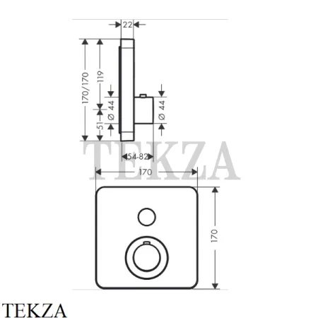 Axor Citterio E Термостат для душа, 1 выход, внешняя часть 36705000, хром глянец