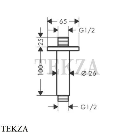 Hansgrohe Vernis Shape Кронштейн потолочный 26406670, черный матовый