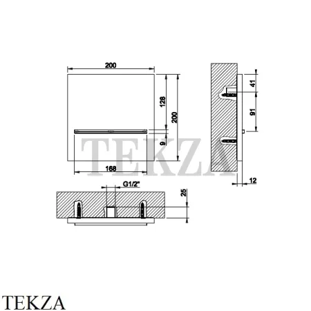 Gessi CASCATA Каскадный излив настенный плоский 20295#299, Black XL