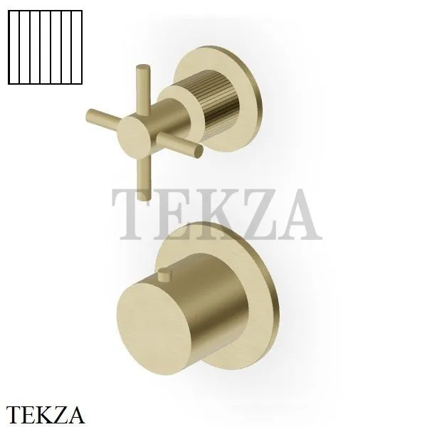 Zucchetti Helm Vertical Термостат для душа на 1 поток, внешняя часть ZHM801.XP31G2, brushed british gold PVD