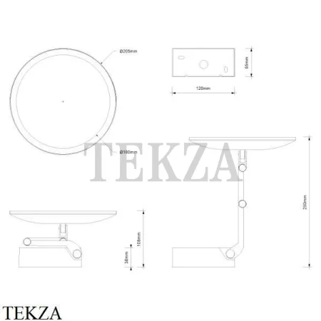 Decor Walther VISION R 5X Косметическое зеркало, 5х увеличение, от сети 0123160, черный матовый