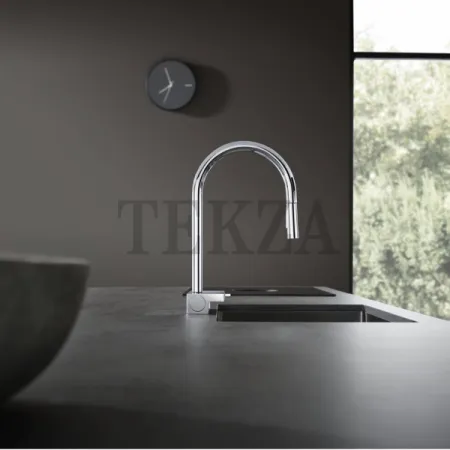 Hansgrohe Aquno Select M81 Смеситель для кухни с выдвижной лейкой 3jet 73831670, черный матовый