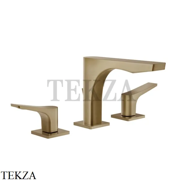 Gessi RILIEVO Смеситель для раковины 3 отверстия, с донным клапаном 59011-726, Warm Bronze Br