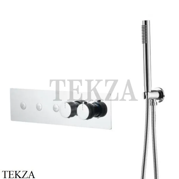Boheme FUSION Termo Термостат для душа, 3 потока, с гарнитуром 131-SYS-CR, Хром глянец