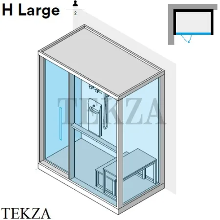 Effegibi H Large Хаммам с душем кабина в угол слева, дверь слева LO80010003