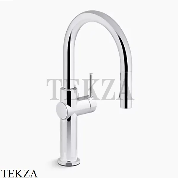 Kohler CRUE Смеситель для кухни с душем, 2 типа струи K-22972-CP, хром глянец