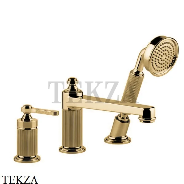 Gessi VENTI20 Смеситель на борт ванны, с гарнитуром 65037-727, Brushed Brass