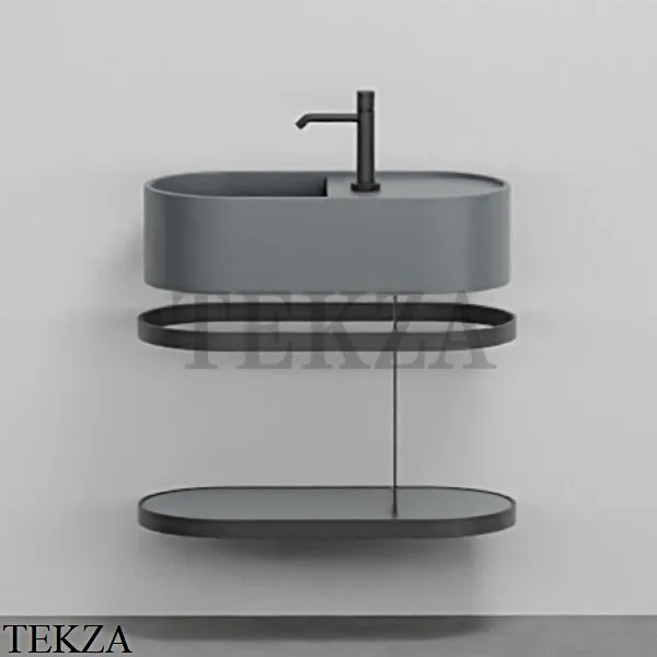 Cielo Les Petites Ovale 60 Консоль с раковиной LPLAO60, керамическая полка, Basalto