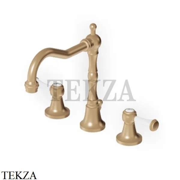 Zucchetti Agora Classic Смеситель для раковины с донным клапаном ZAM405.P31, brushed british gold PVD