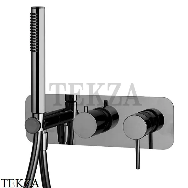 FIMA Carlo Frattini Spillo UP Смеситель для душа, 2 потока, с гарнитуром, F3049WX2CN, Black chrome