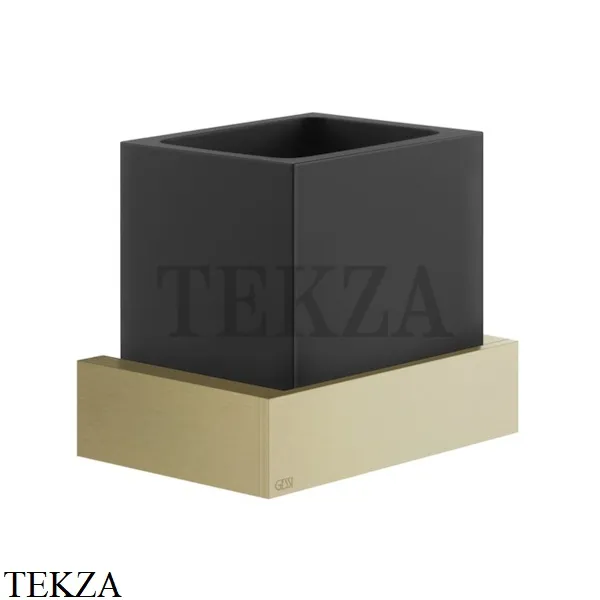 Gessi Rettangolo Стакан для щеток настенный, композит черный 20808-727, Brushed Brass
