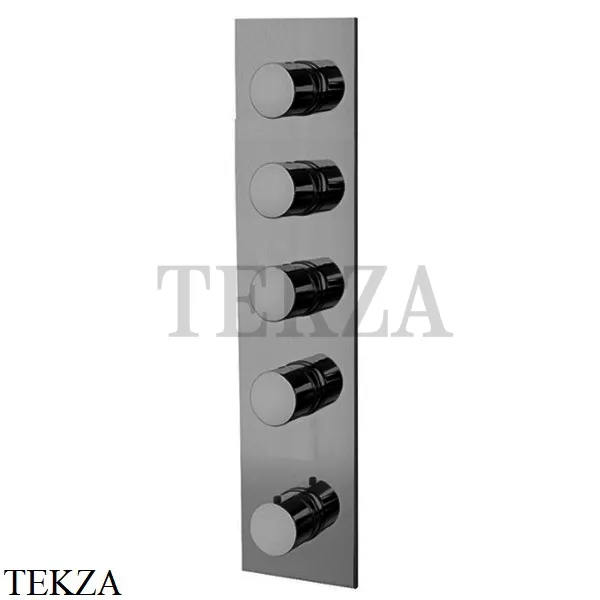 FIMA Carlo Frattini Spillo UP Термостат для душа 4 потока, внешняя часть F3869X4CS, Brushed black chrome