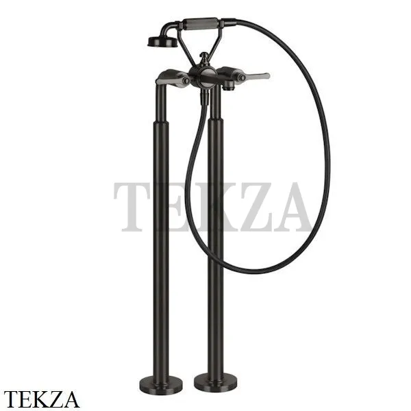 Gessi VENTI20 Смеситель для ванны напольный с гарнитуром 65128-707, Black Metal Brushed