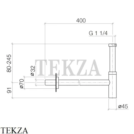 Dornbracht Сифон бутылочный для раковины 10060970-00, хром глянец