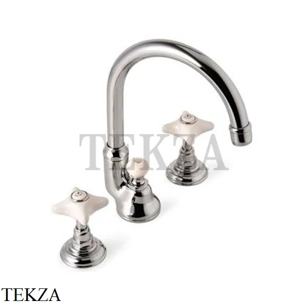 Devon&Devon WHITE ROSE Смеситель для раковины, с донным клапаном UTWR700ACR, хром глянец