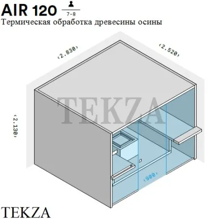 Effegibi AIR 120 Сауна домашняя финская или BIO, осина термообработанная SA90120002