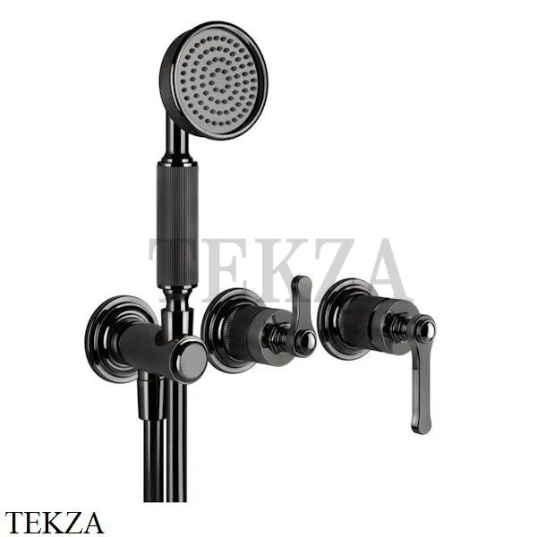 Gessi VENTI20 Смеситель для душа, с гарнитуром внешняя часть 65036-706, Black Metal
