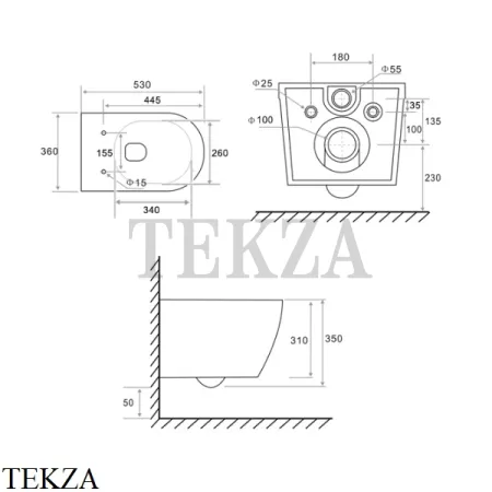 TECEula Унитаз TECEspring R подвесной безободковый Torando, сиденье с микролифтом SC 9700998P