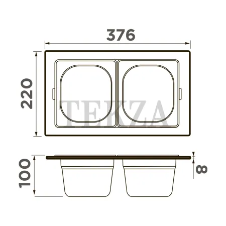 Omoikiri Контейнер DC-04-2 4999084 нержавеющая сталь