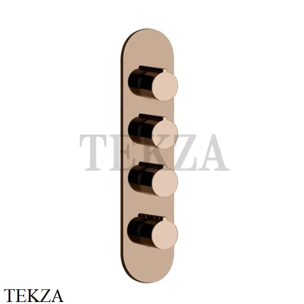 Gessi Ingranaggio-Anello Термостат для душа, 3 потока, внешняя часть 43066-030, Copper глянец