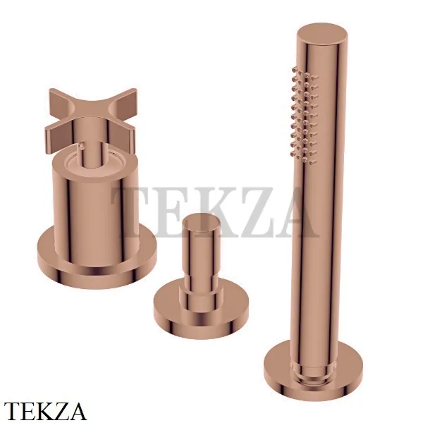 Ritmonio Diametro35 Cross Смеситель на борт ванны, без излива PR53EF201 F33, Brushed Rose Gold